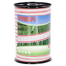 Taśma ogrodzeniowa PROFI 12 mm 200 m biała/czerwona