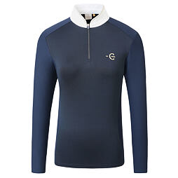 Koszulka wyścigowa damska z długim rękawem Covalliero S/S 2026, ciemnoniebieska