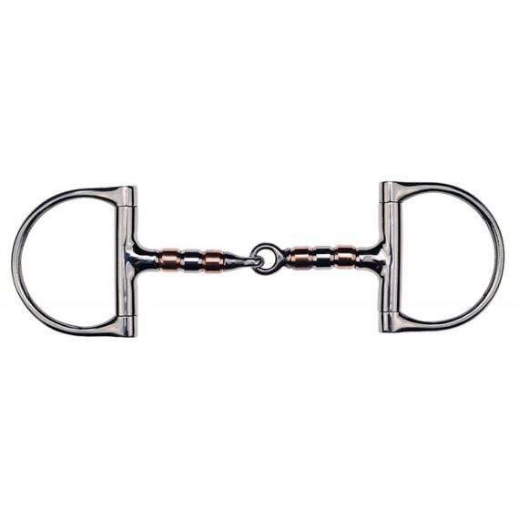 Wędzidło D-ring FEELING z miedzianymi rolkami