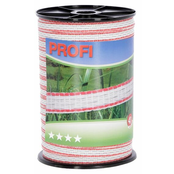 Taśma ogrodzeniowa PROFI 12 mm 200 m biała/czerwona