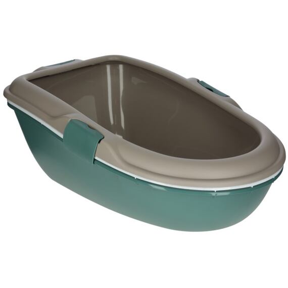 Toaleta dla kotów Furba z rusztem, szaro-turkusowa