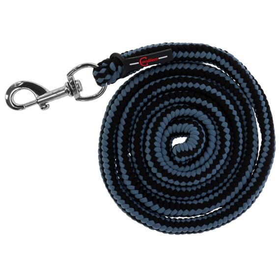 Smycz Hippo z klasycznym karabińczykiem 200cm Czarno/srebrna