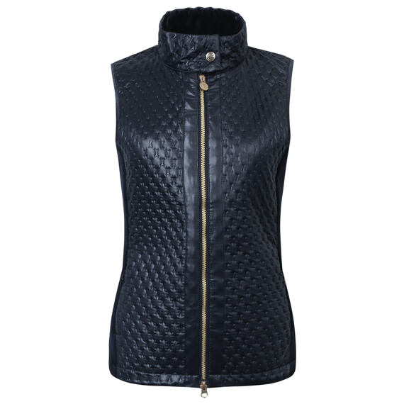 Kamizelka damska kombinowana Covalliero S/S 2023, ciemnoniebieska