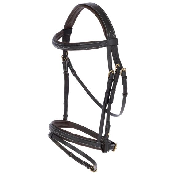 Ogłowie skórzane Covalliero Classic, brązowe, rozmiar. Kucyk