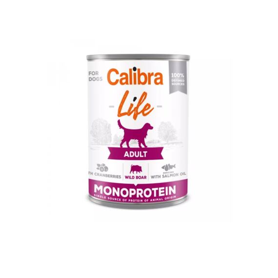 Calibra Dog Life karma w puszce Adult Wild boar with cranberries 400g
