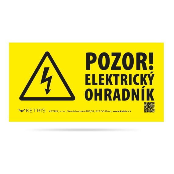 Znak ostrzegawczy "OSTRZEŻENIE! OGRODZENIE ELEKTRYCZNE" 20x10cm