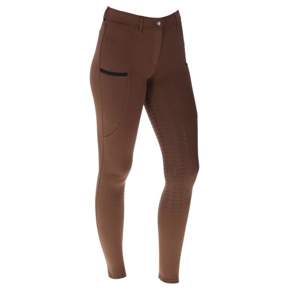 Bryczesy damskie z lejem Covalliero A/W 2023, brązowe