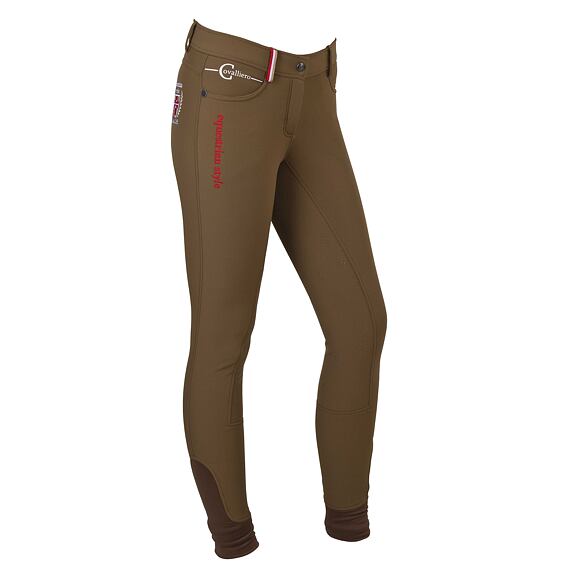 Zielono-brązowe spodnie jeździeckie Ancelle 15