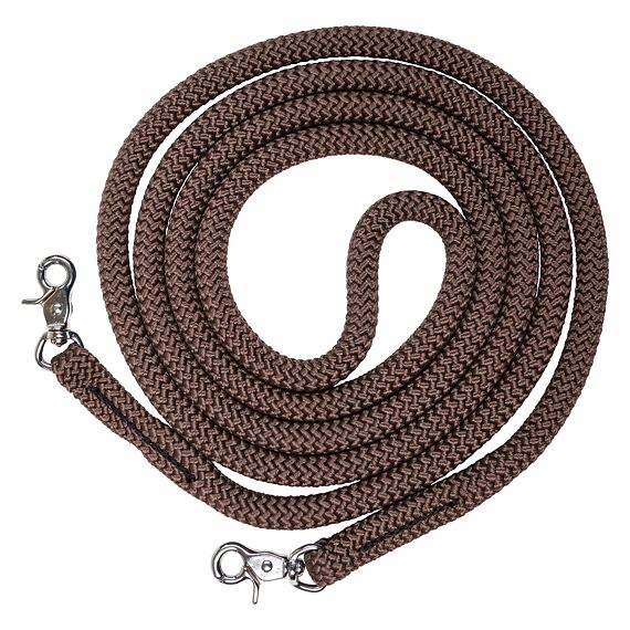 Westernowe okrągłe sznurkowe wodze LproWest, brązowe, 3 m