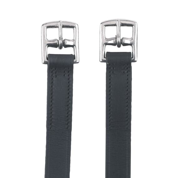 Paski do strzemion, skórzane, czarne 130 cm x 25 mm, para
