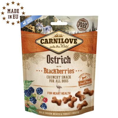 Carnilove Dog Crunchy Snack Ostrich & Blackberries przysmak dla psów, 200 g
