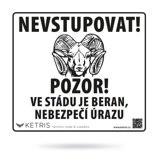 Znak ostrzegawczy "UWAGA! BERAN" 21x19cm