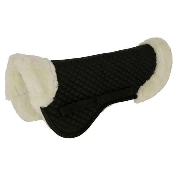 Podkładka pod siodło baranek ze sztucznego futerka, czarna