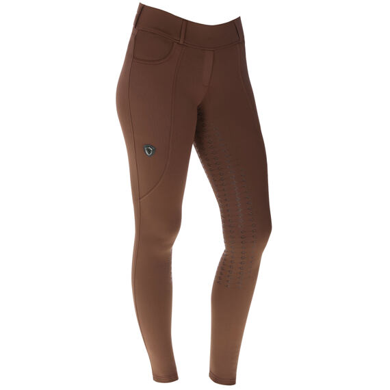 Damskie legginsy jeździeckie z lejem Covalliero A/W 2023, brązowe