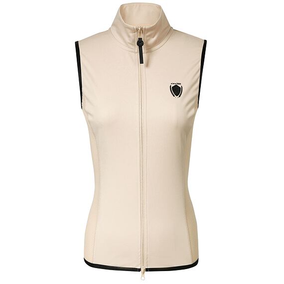 Kamizelka damska kombinowana Covalliero S/S 2024, kremowa
