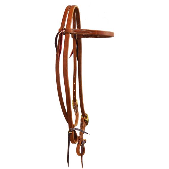 Uzda westernowa Paul Taylor z klasycznym naczółkiem, mosiężne okucia