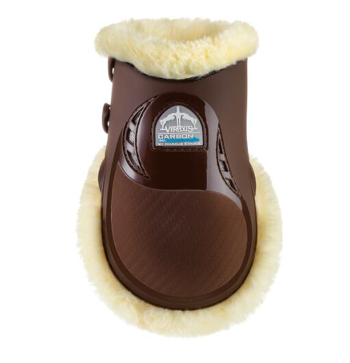 Ochraniacze Veredus Carbon Gel Vento Save, sztuczne futerko jagnięce, tylne, brązowe, L
