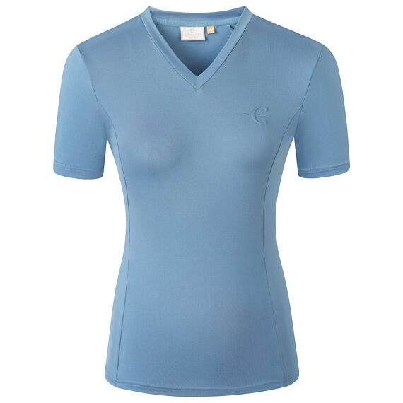 Koszulka damska Covalliero S/S 2026, kolor dymny niebieski