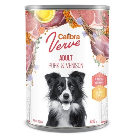 Calibra Dog Verve karma w puszce GF Adult Pork&Venison 400g