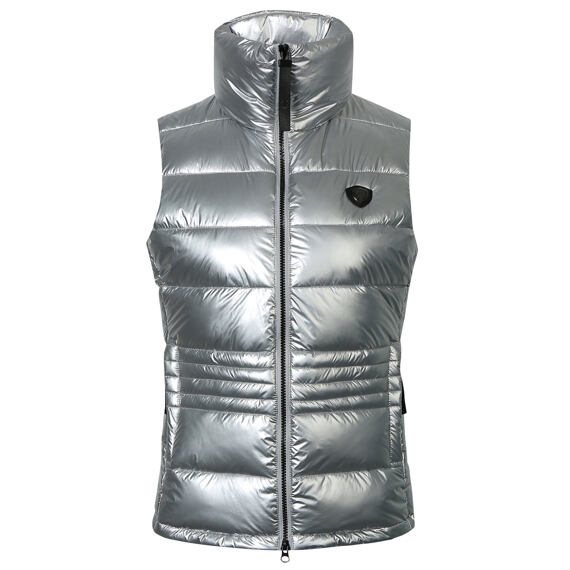 Kamizelka pikowana damska Covalliero A/W 2023, srebrna