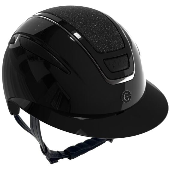 Kask jeździecki Covalliero Elite Polo błyszczący, czarny