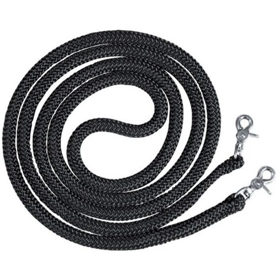 Westernowe okrągłe linowe wodze LproWest, czarne, 3 m