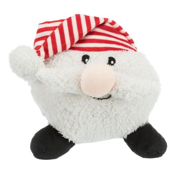 Zabawka świąteczna piesek Mikołaj piłka pluszowa 18-29cm
