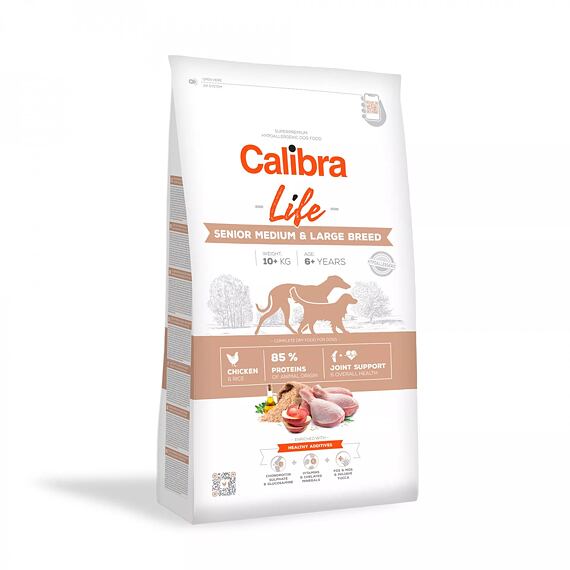 Calibra Dog Life Senior, kurczak średni i duży, waga: 2,5 kg (ważny do 01/2026)