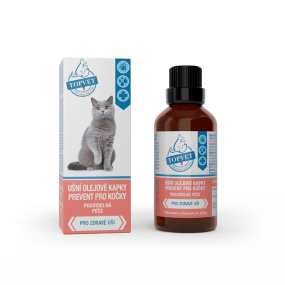 Topvet for Pets krople do uszu dla kotów zapobiegające powstawaniu oleju, 50 ml