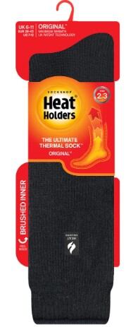 Męskie termiczne skarpetki do kolan HEAT HOLDERS czarne, rozmiar 39-45