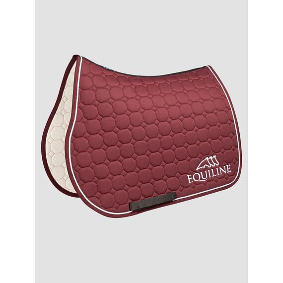 Podkładka pod siodło EQUILINE Octagon Outline, uniwersalna, bordowa
