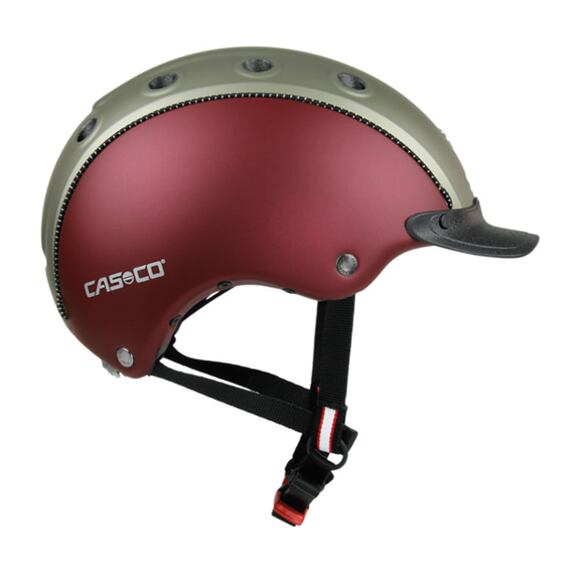 Kask jeździecki CASCO Choice Turnier, matowy ciemnoczerwony/oliwkowy, rozm. S