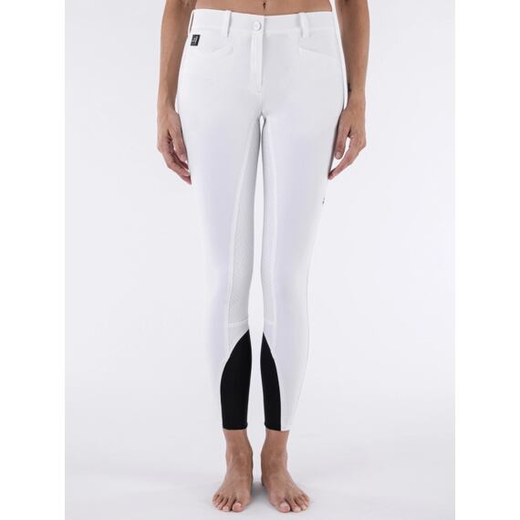 Bryczesy damskie EQUILINE Cedar z lejem, białe