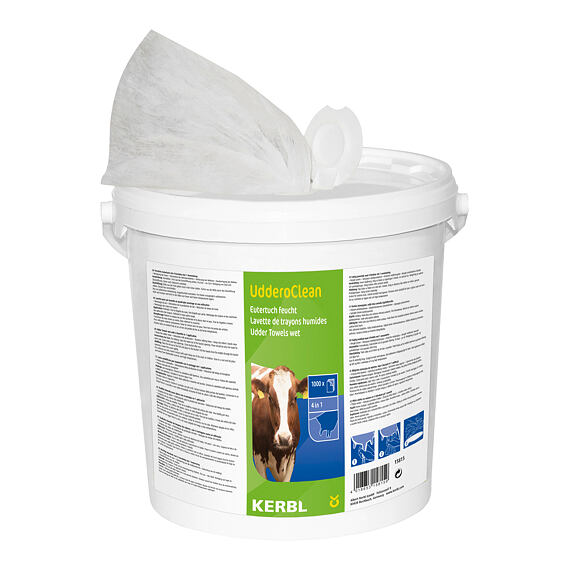 Ściereczki nawilżane KERBACLEAN, 1000 listków, z wiadrem