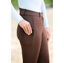 Bryczesy damskie z lejem Covalliero S/S 2024, brązowe