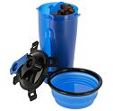 Kubek podróżny na wodę i karmę dla psów, 2 x 350 ml, niebieski